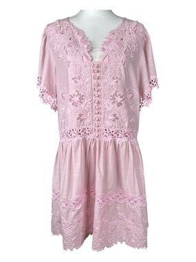 ANTHROPOLOGIE Lace-Trimmed Mini Dress